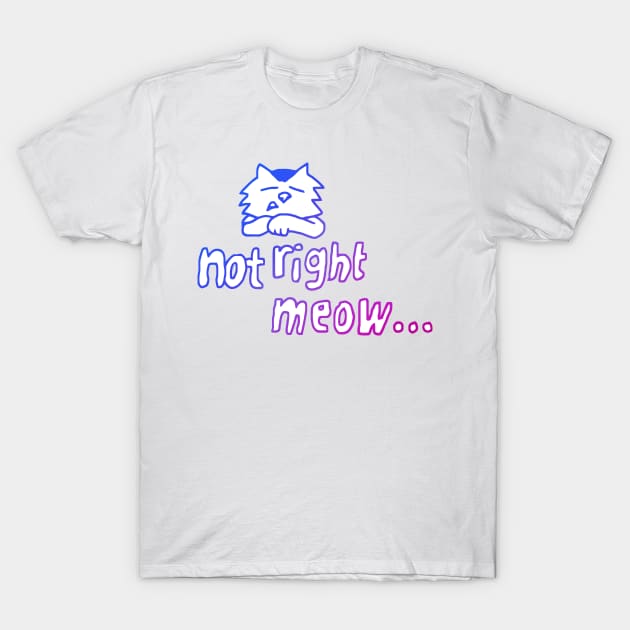 Not Right Meow Kitty T-Shirt by katmargoli